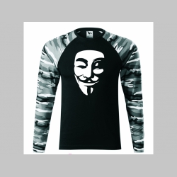 Anonymous pánske tričko (nie mikina!!) s dlhými rukávmi vo farbe " metro " čiernobiely maskáč gramáž 160 g/m2 materiál 100%bavlna